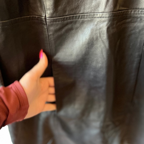 Blacky Dress Berlin Leather V-Neck Long Sleeve Dress 12 GB/10US - Picture 7 of 10